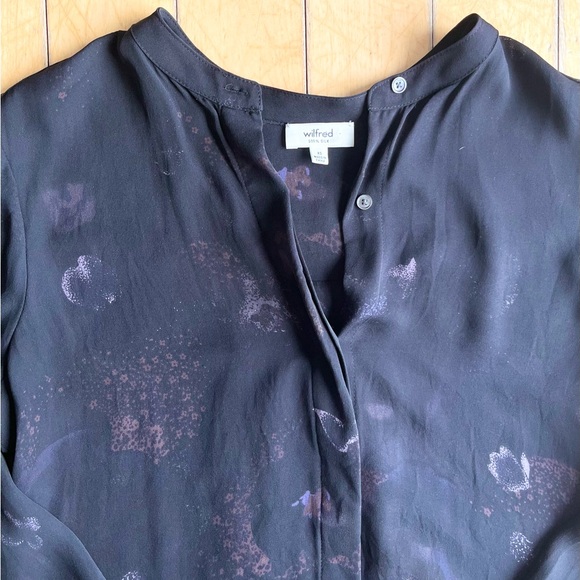 Wilfred Aritzia 100% Silk Bossut Button-up Shirt Tunic Dress Size XS - Picture 4 of 5